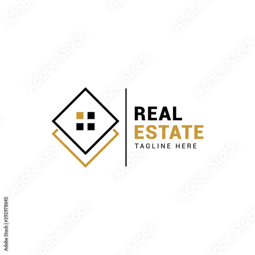 Simple abstract home real estate logo icon vector template.