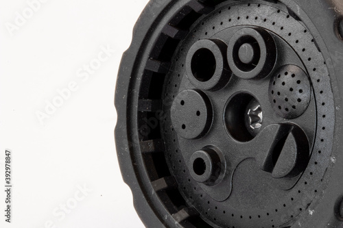 Close up of black sprinkler head