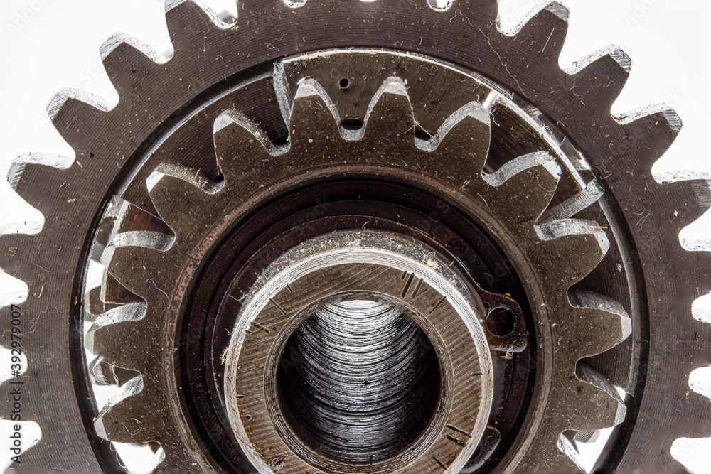 Close up of front of transmission gears Close up of front of transmission gears