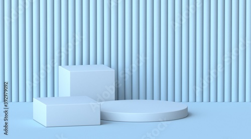 Mock up cubes and cylinder podiums for product presentation 3D