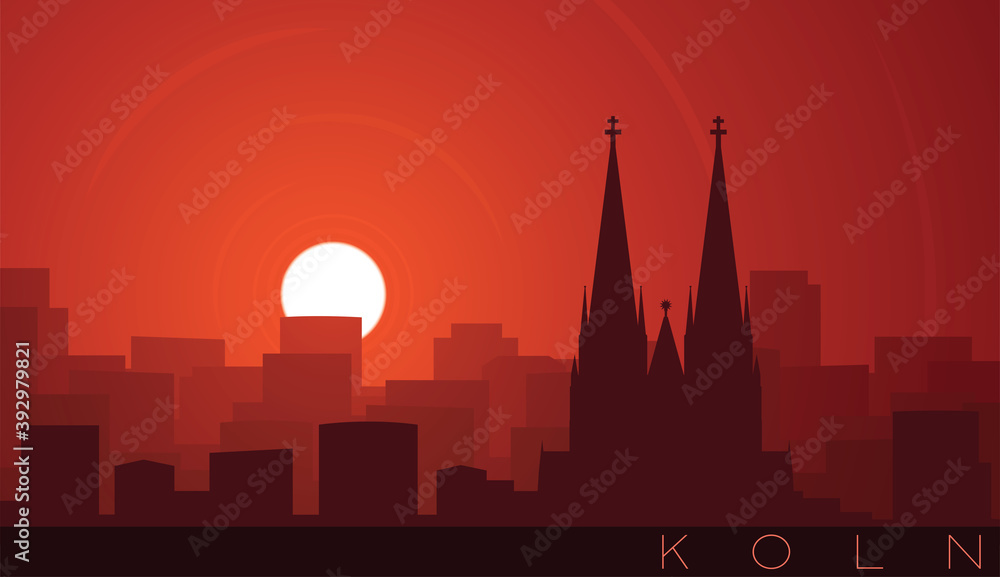 Cologne Low Sun Skyline Scene