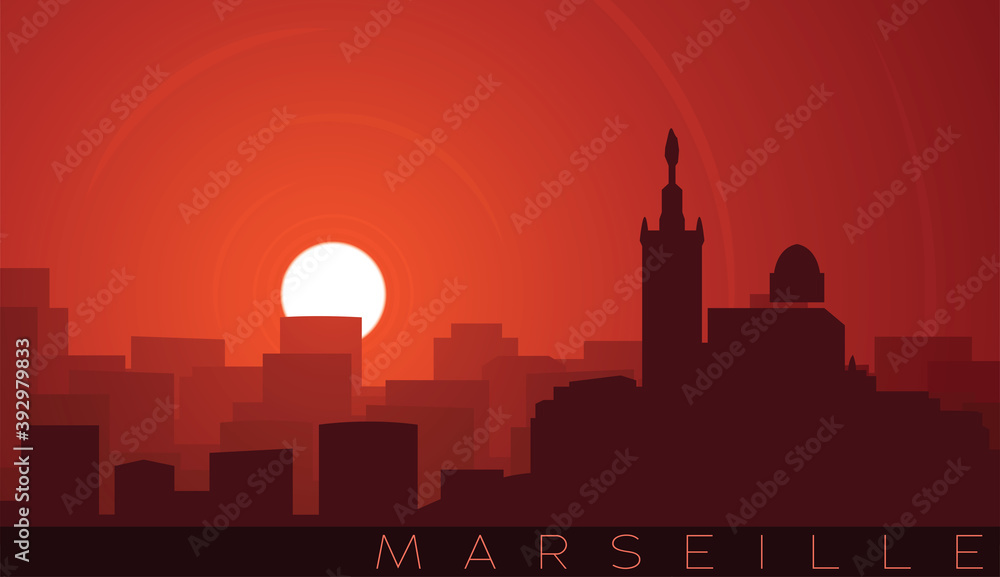 Marseille Low Sun Skyline Scene