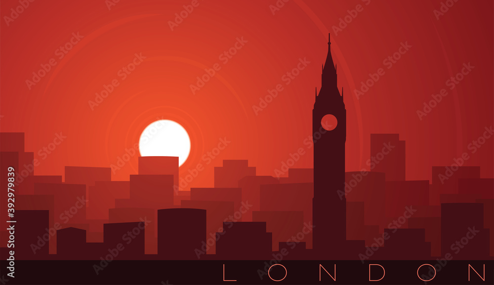 Fototapeta premium London Low Sun Skyline Scene