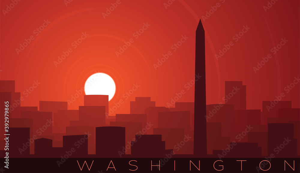 Washington Low Sun Skyline Scene