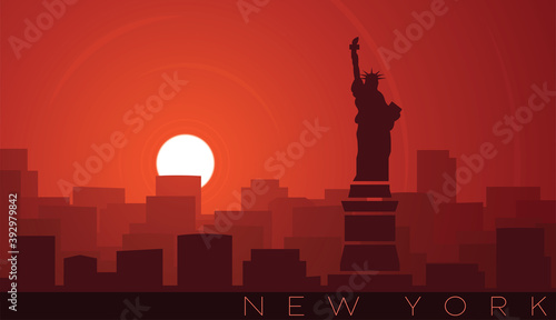 New York City Low Sun Skyline Scene