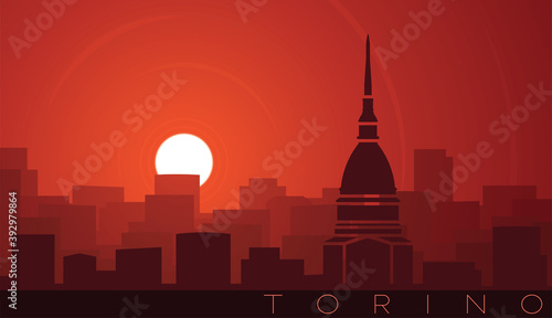 Turin Low Sun Skyline Scene