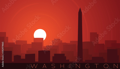 Washington Low Sun Skyline Scene