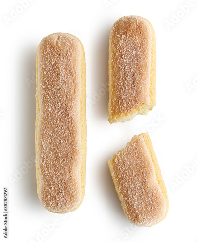 Ladyfinger cookies isolated on white background photo