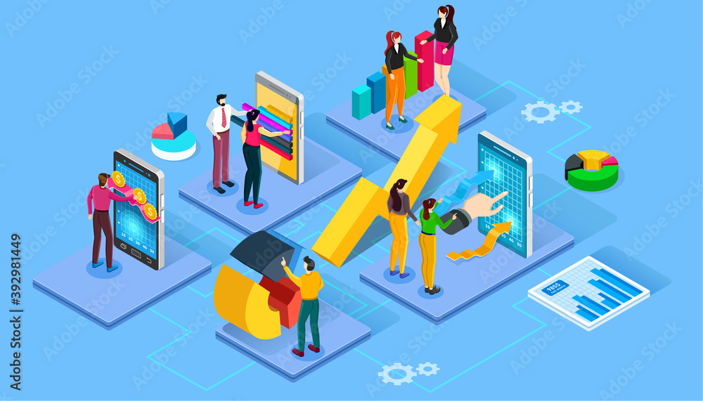 Business isometric illustration. Business isometric illustration.