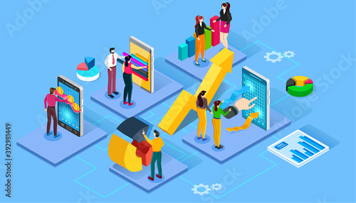 Business isometric illustration.