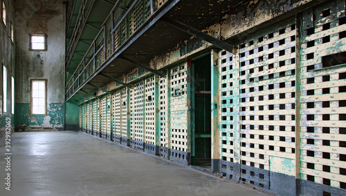 Cellblock at the old Idaho State Penitentiary in Boise, Idaho, US.