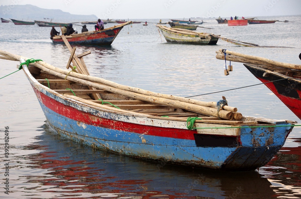 Boats on Lake Tanganyika in Tanzania