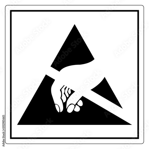 Electrostatic Sensitive Device (ESD) Symbol Sign, Vector Illustration, Isolated On White Background Label .EPS10