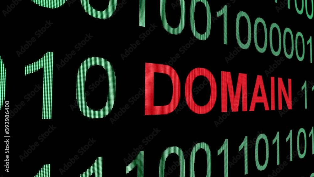 Domain text on screen dolly shot concept Domain text on screen dolly shot concept