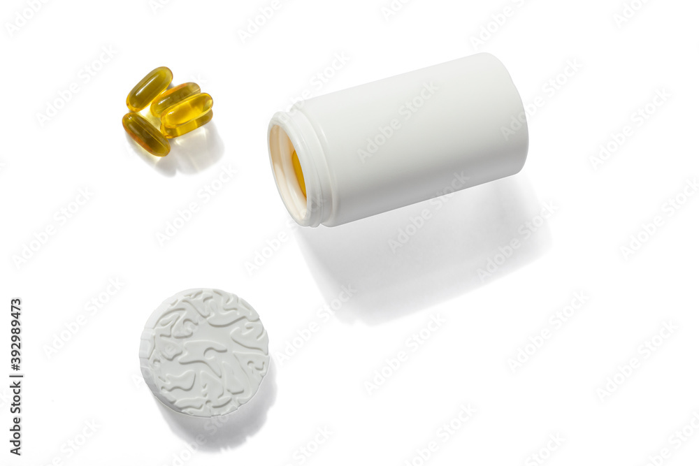 Detail of a pillbox with Omega 3 Detail of a pillbox with Omega 3
