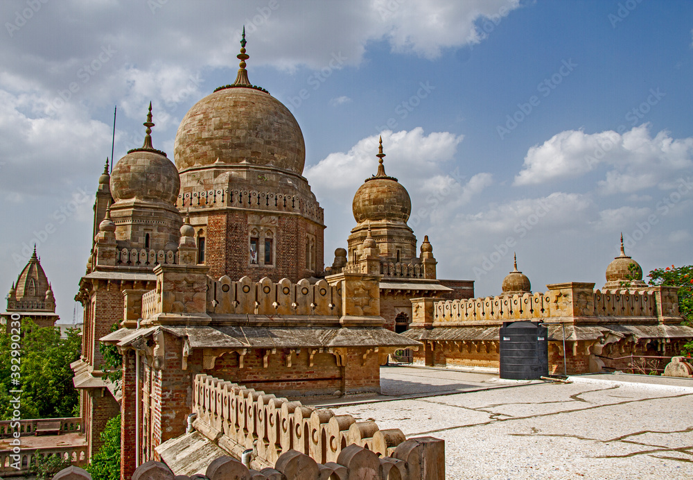 Arched domes of Indian palaces in Gujarat in India
