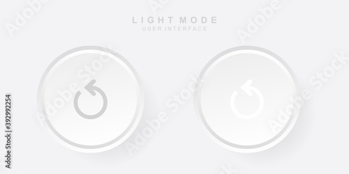Simple Creative Refresh User Interface in Neumorphism Design. Simple, modern and minimalist. Smooth and soft 3D user interface. Light mode. For website or apps design. Icon Refresh Vector Illustration
