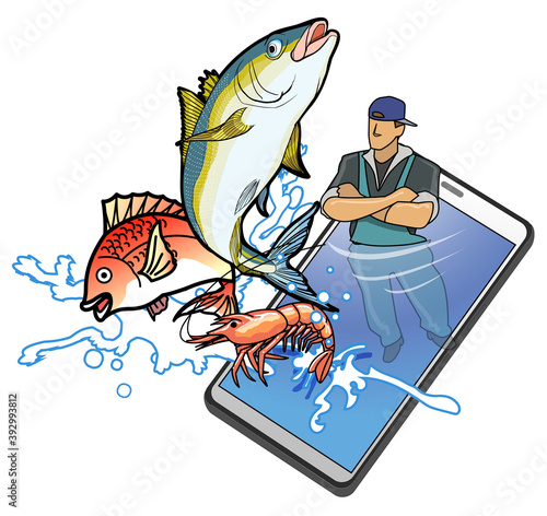 スマートフォンを利用した海鮮の直販