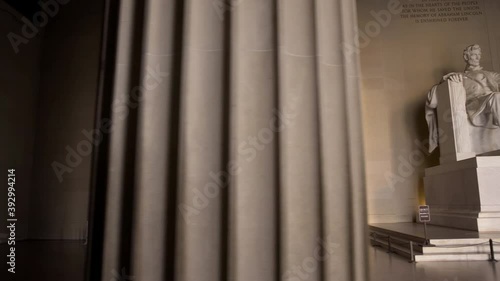 Tracking Shot of the Lincoln Statue in the Lincoln Memorial Empty