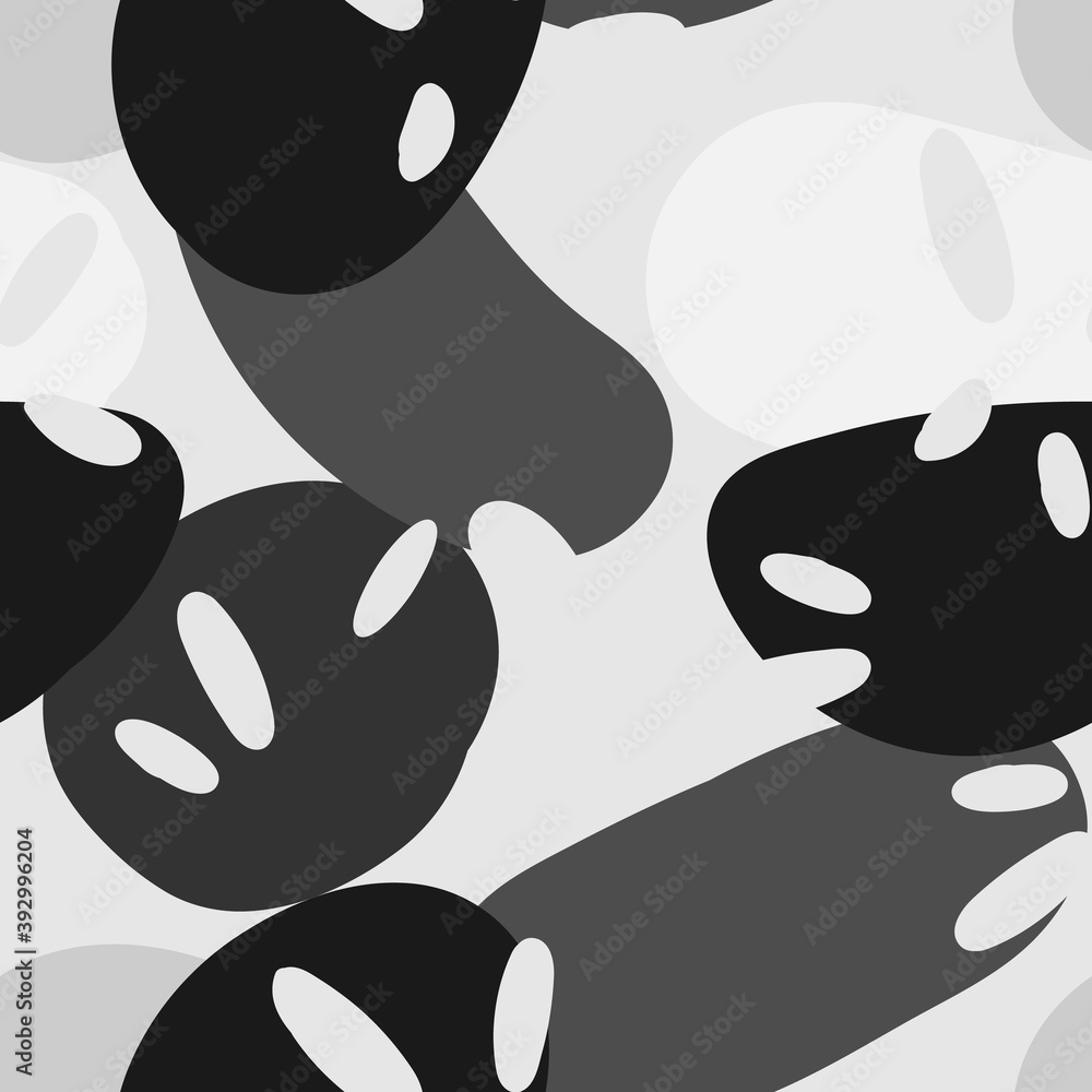 Black and White Drawing Botanical Vector Seamless Black and White Drawing Botanical Vector Seamless