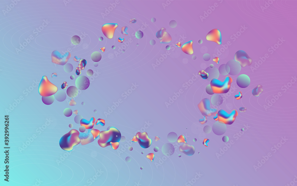 Color Holography Trendy Vector Blue Background. 