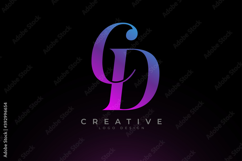 Abstract initial letter C and D logo, Blue Red Gradient light text effect, usable for branding and business logos, Flat Logo Design Template, vector illustration Abstract initial letter C and D logo, Blue Red Gradient light text effect, usable for branding and business logos, Flat Logo Design Template, vector illustration