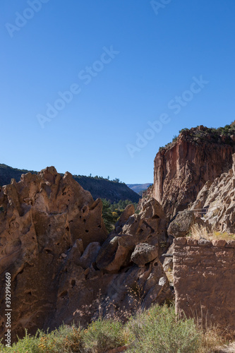 Eroded Sandstone Rocks at Frijoles Canyon