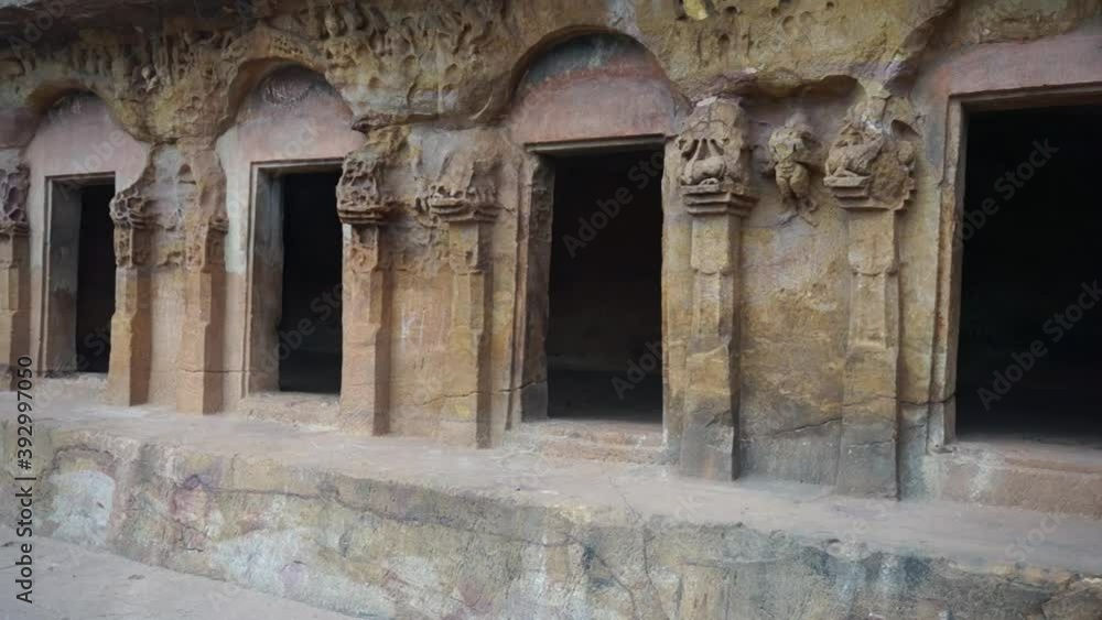 Gimbal shot of temple carvings and doorways in Sri Lanka Gimbal shot of temple carvings and doorways in Sri Lanka