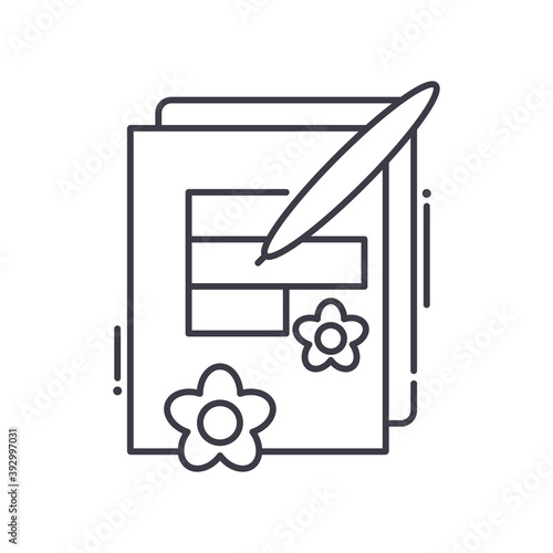 Spa booking icon, linear isolated illustration, thin line vector, web design sign, outline concept symbol with editable stroke on white background.