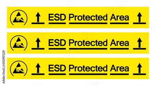 ESD Pretected Area Symbol Sign, Vector Illustration, Isolated On White Background Label .EPS10