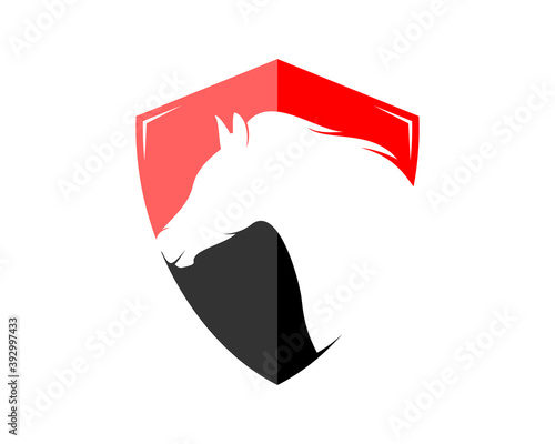 Horse protection inside the shield logo