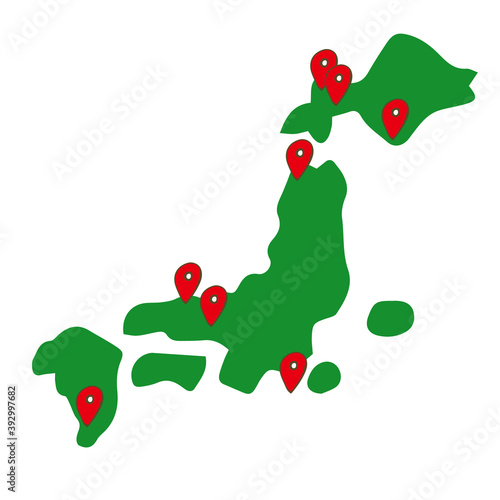 日本列島　分布　地図
