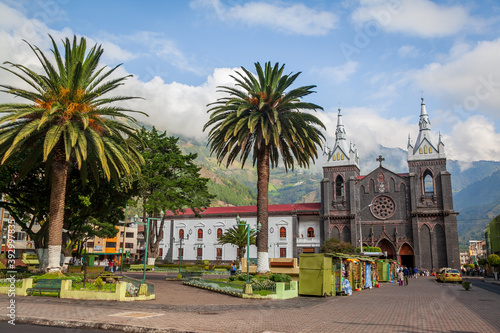 Banos town colonial architecture in Latin America 