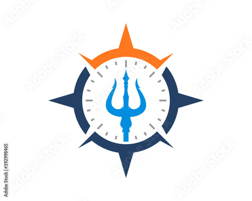 Trident weapon inside the compass logo