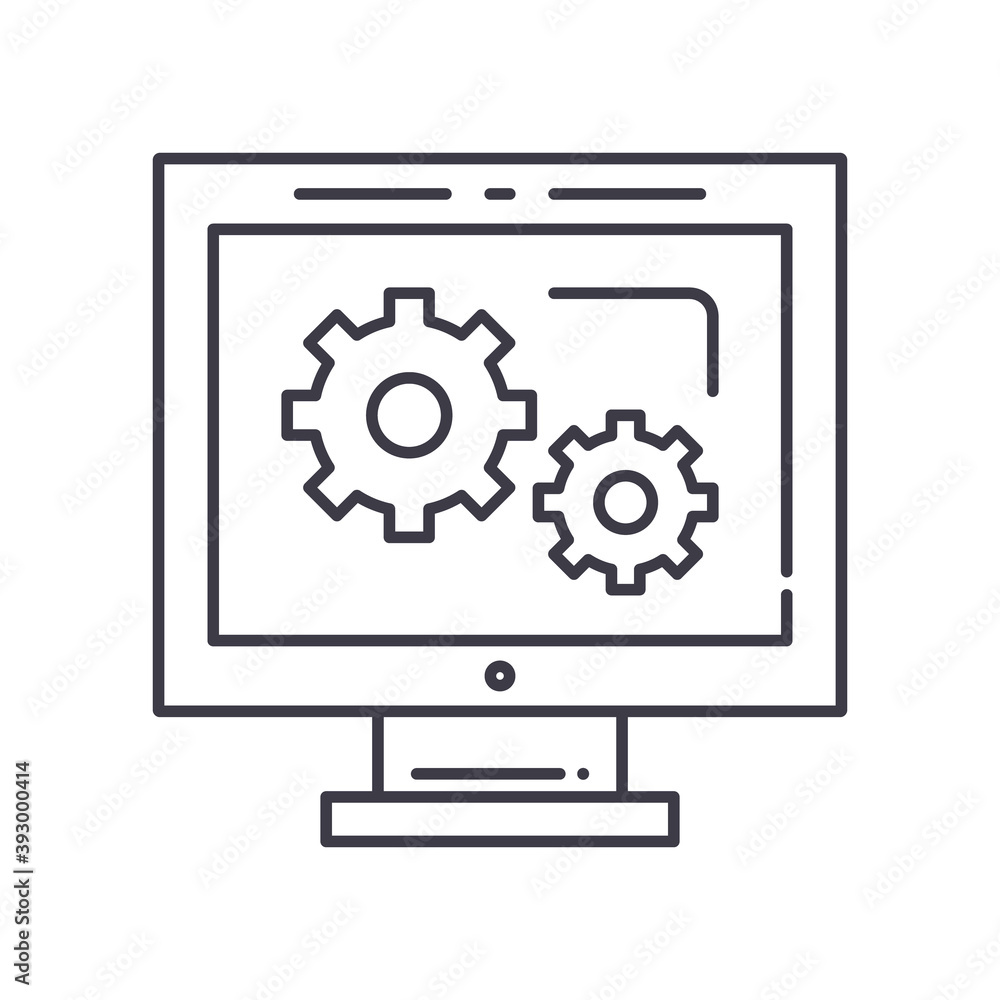 Software concept icon, linear isolated illustration, thin line vector, web design sign, outline concept symbol with editable stroke on white background. Software concept icon, linear isolated illustration, thin line vector, web design sign, outline concept symbol with editable stroke on white background.