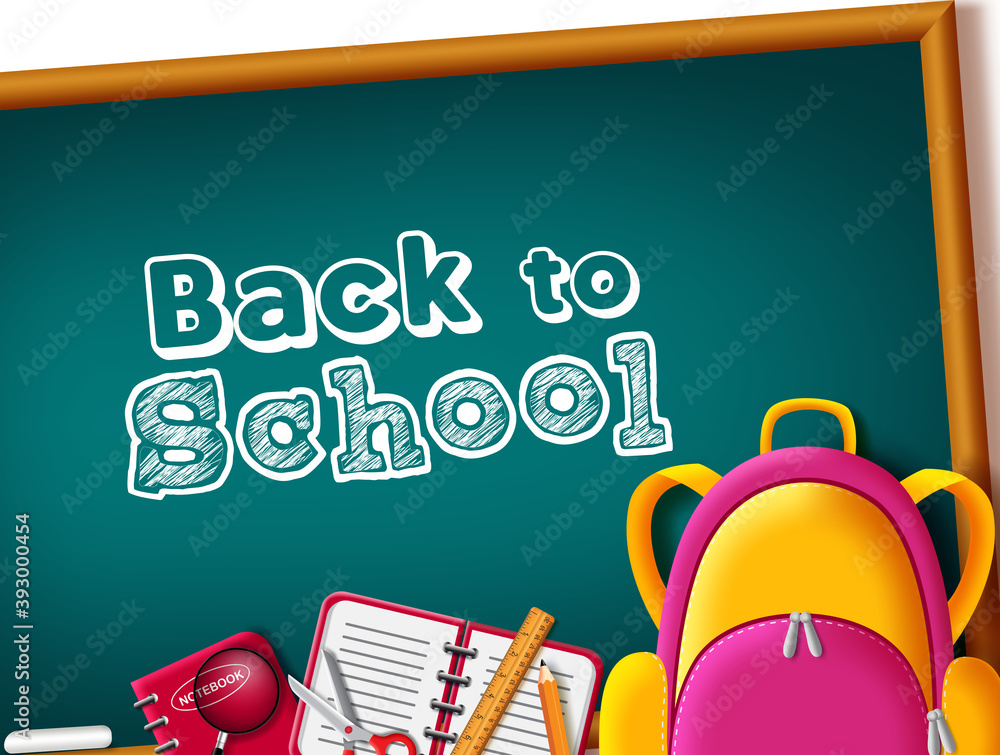 Vecteur Stock Back to school vector concept design. Back to school text ...