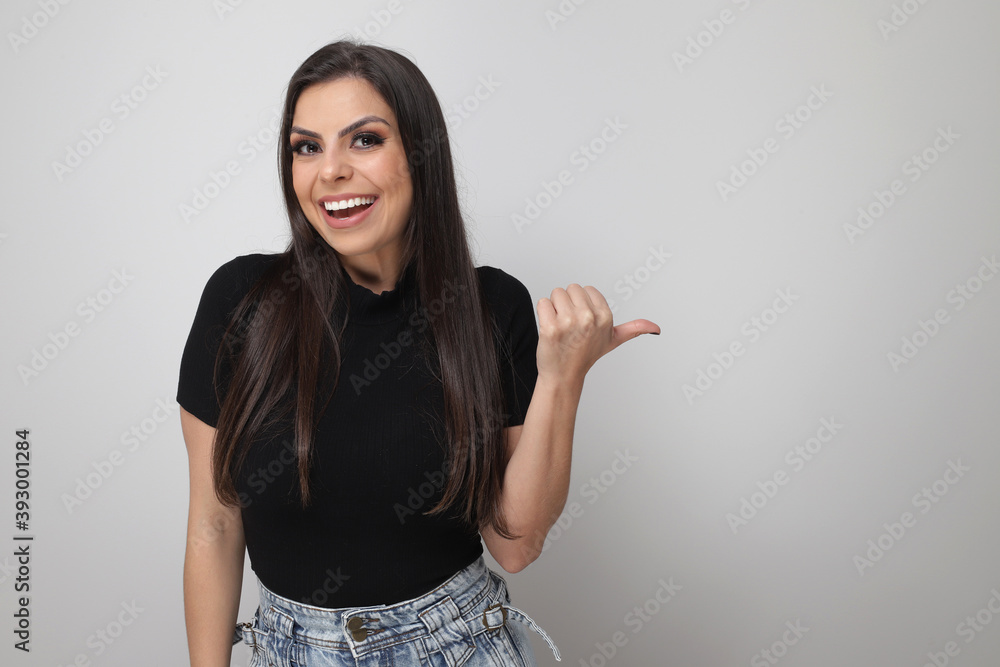 beautiful girl on white and gray background. beautiful girl on white and gray background.