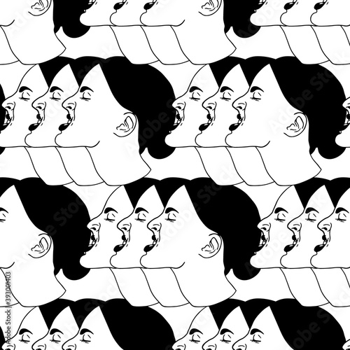 Vector pattern with hand drawn minimalistic illustration. Creative artwork. Template for card, poster, banner, print for t-shirt, pin, badge, patch.