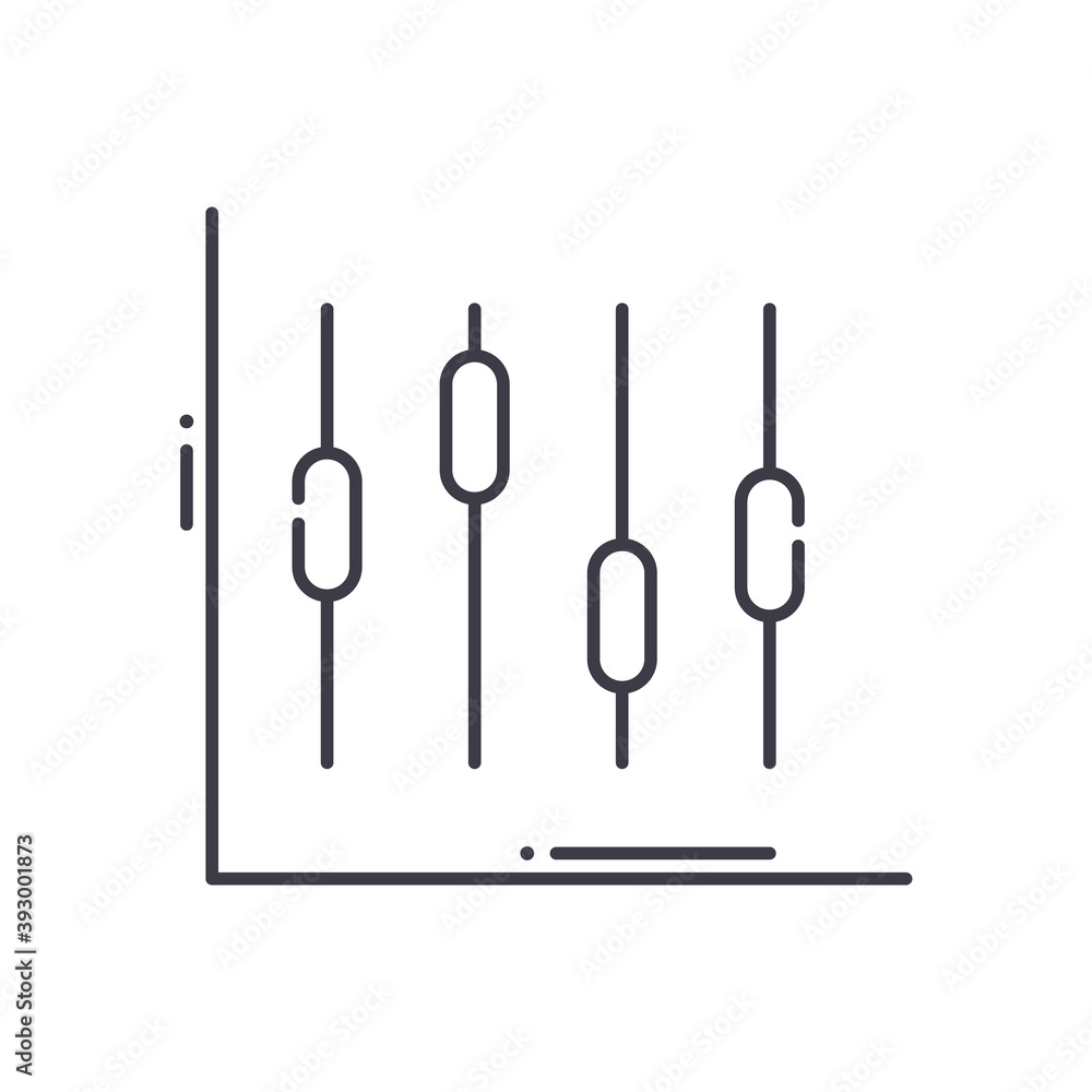 Technical analysis icon, linear isolated illustration, thin line vector, web design sign, outline concept symbol with editable stroke on white background. Technical analysis icon, linear isolated illustration, thin line vector, web design sign, outline concept symbol with editable stroke on white background.