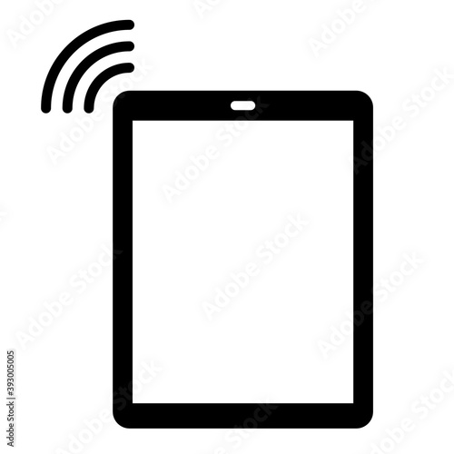 シンプルなタブレットPCのアイコン/白黒