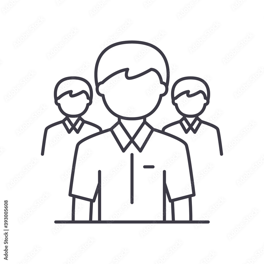 Team leader icon, linear isolated illustration, thin line vector, web design sign, outline concept symbol with editable stroke on white background. Team leader icon, linear isolated illustration, thin line vector, web design sign, outline concept symbol with editable stroke on white background.