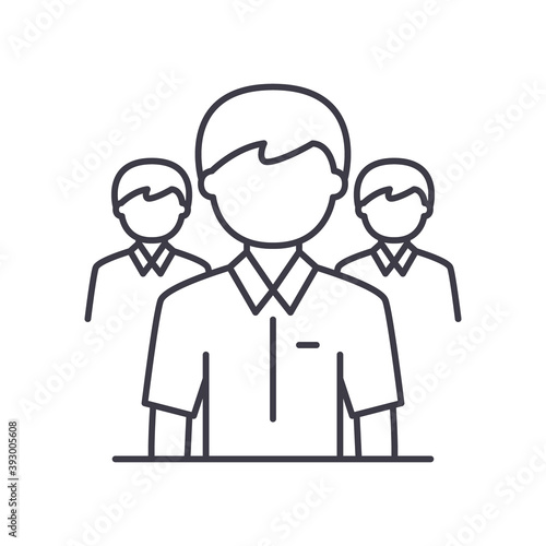 Team leader icon, linear isolated illustration, thin line vector, web design sign, outline concept symbol with editable stroke on white background.