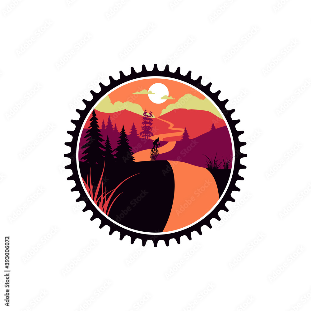 retro gravel bike mountain adventure vector icon Stock Vector Adobe Stock