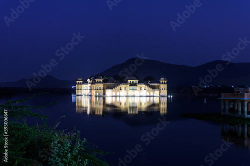 Jal Mahal (water palace) situated in the middle of the Man Sagar Lake at Jaipur Rajasthan India. 