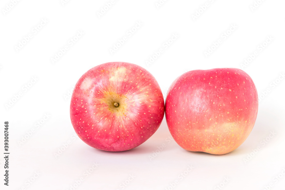Pink apple isolate on white background, Fresh Fuji apple, healthy diet food Pink apple isolate on white background, Fresh Fuji apple, healthy diet food