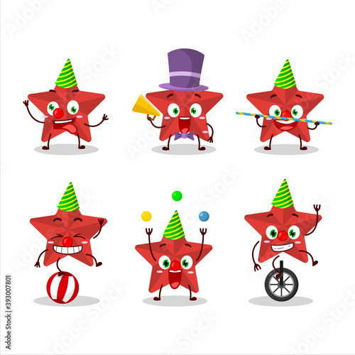 Cartoon character of new red stars with various circus shows
