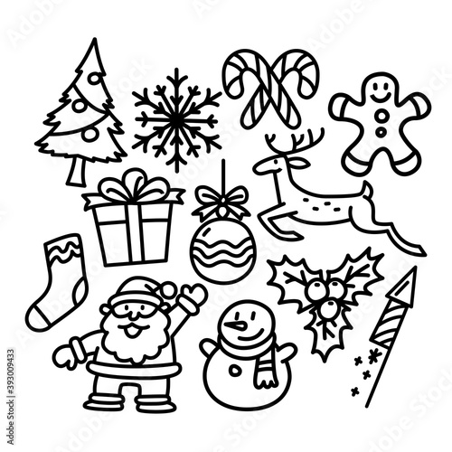 Wallpaper Mural Christmas icon set doodle christmas holiday vector image Torontodigital.ca