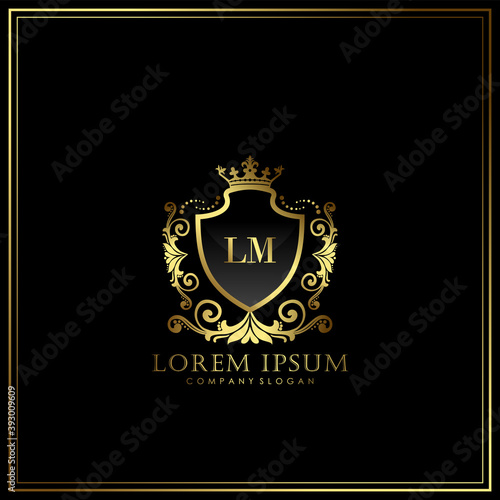 LM Initial Letter Luxury Logo template in vector art for Restaurant, Royalty, Boutique, Cafe, Hotel, Heraldic, Jewelry, Fashion and other vector illustration