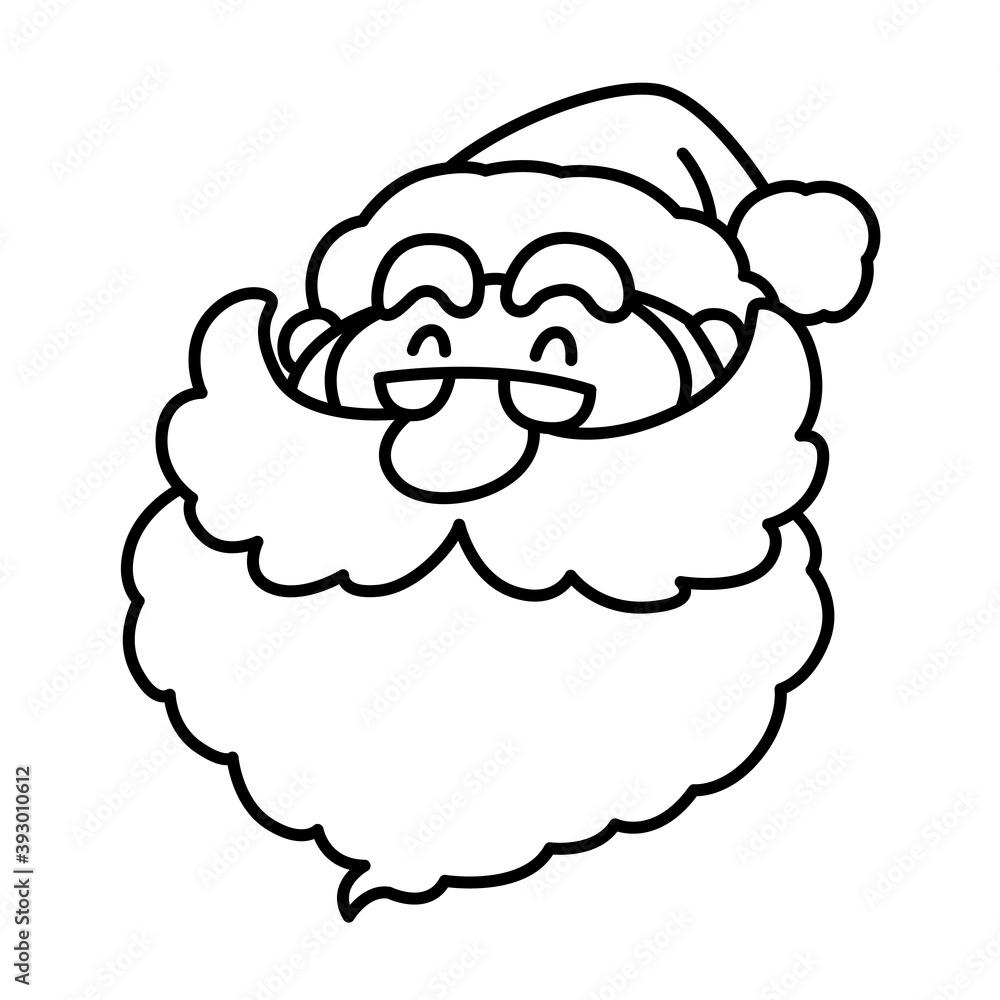 Cartoon smiling santa claus face, vector Cartoon smiling santa claus face, vector