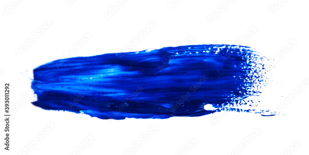 Abstract blue wave brush stroke isolated on white background